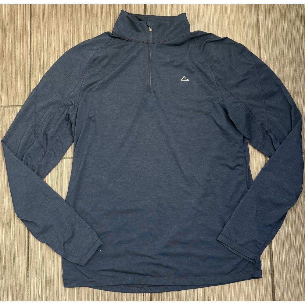 Merino Blend By Paradox Men’s Baselayer Quarter Zip Pullover Navy Medium